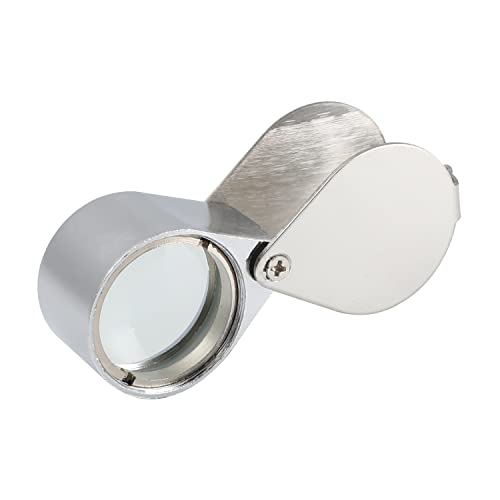 Othmro 1Pcs Magnifier 10X Lens Diameter 21mm Whistle Shape Foldable Jewelry Loupe Magnifying Glass Silver - color: 10 X/21mm