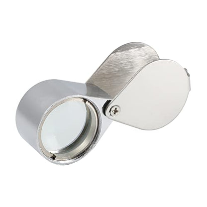 Othmro 1Pcs Magnifier 10X Lens Diameter 21mm Whistle Shape Foldable Jewelry Loupe Magnifying Glass Silver - color: 10 X/21mm
