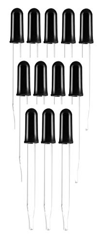 4 Inch Straight Tip Glass Dropper (1ml), with Black Suction Bulb, Medicine Eye Droppers for Essential Oils, Science Laboratory Medicine Art Liquid Plant Nutrients (12)