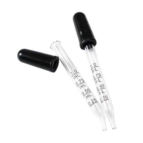 7Pcs Glass Scale Dropper Rubber Head Scale Pipette Dropper Essential Oil Bottle Straw Multi-purpose Droppers for School Home - size: Straight