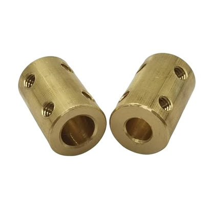 5pcs 6mm to 8mm Bore Rigid Coupling Set Screws,Brass Motor Shaft Coupling Coupler Connector with Screws and Wrench for 3D Printer DIY Encoder Car Model Shaft RC Robot - size: 6mm to 8mm
