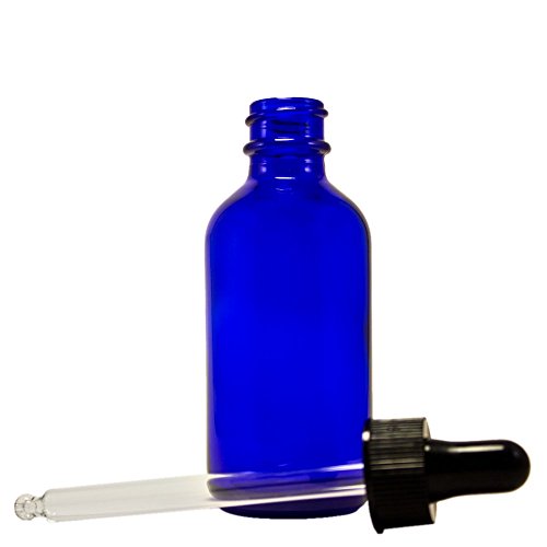 GreenHealth 2oz Cobalt Blue Glass Dropper Bottles – Pack of 2 – Refillable, UV Protection, BPA-Free, Travel Size – Ideal for Essential Oils, Serums, Tinctures, DIY Aromatherapy - size: 2 oz
