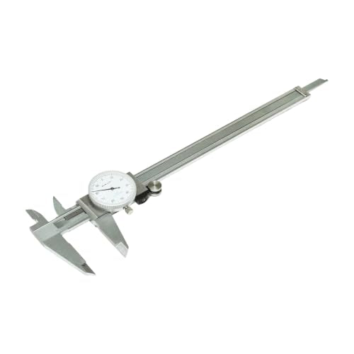 HFS 0-8 Inch Dial Caliper, ±0.001 Inch Accuracy, 4-Way Precision Measuring Tool for Inside, Outside, Depth and Step Measurements, Shockproof Design with Protective Storage Case - size: 0-8" Stainless Steel