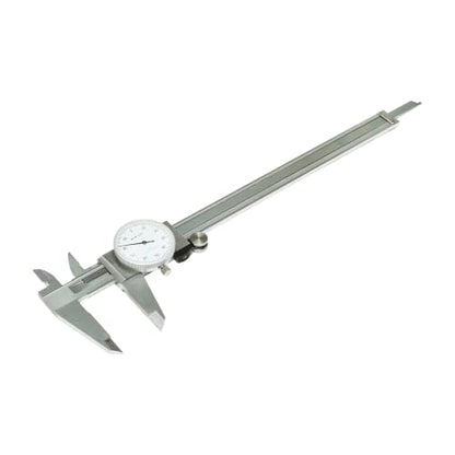 HFS 0-8 Inch Dial Caliper, ±0.001 Inch Accuracy, 4-Way Precision Measuring Tool for Inside, Outside, Depth and Step Measurements, Shockproof Design with Protective Storage Case - size: 0-8" Stainless Steel