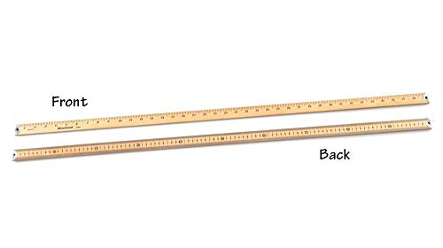 hand2mind Wood Economy Meterstick/Yardstick with Protective Metal Ends for School Classroom, Home, or Office (Pack of 6)