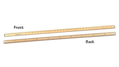 hand2mind Wood Economy Meterstick/Yardstick with Protective Metal Ends for School Classroom, Home, or Office (Pack of 6)