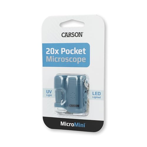 Carson MicroMini 20x LED Lighted Pocket Microscope Keychain - color: Blue