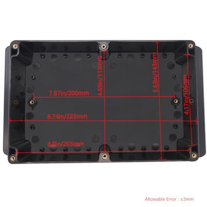 Project Box IP65 Waterproof Junction Box ABS Plastic Electrical Boxes DIY Electronic Project Case Power Enclosure with Fixed Ear 9.06x5.90x3.43 inch (230 x 150 x87 mm) - color: Black, size: 9.06"x5.90"x3.43"