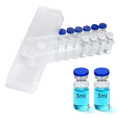 Peptide Case for Fridge 24Slot, 3ml Vial Storage Case for Refrigerator, Insulin Cooler Travel Case TSA Approved, 3ml Peptide Vial Storage Holder for Insulin, GLP-1, Peptides - Clear