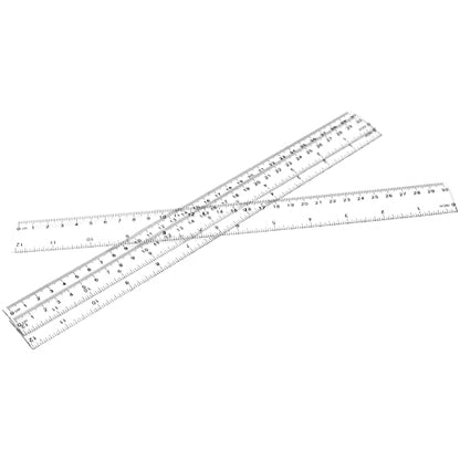 KEILEOHO 200 Pack 12 Inch Clear Plastic Ruler, Bulk Standard/Metric Straight Rulers, Transparent Rulers Measuring Tool for Classroom, Home, Office, Craft Room