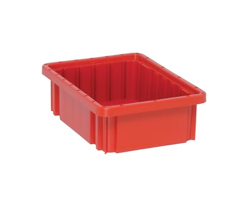 Quantum Storage DG91035 Dividable Grid Heavy Duty Part Organizer Bins - 10-7/8" x 8-1/4" x 3-1/2" - 20 Pack - color: Red