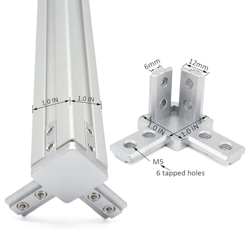 8Pcs 10 Series Aluminum Extrusion Profile Tri Bracket 3-Way End Corner Right Angle 1" x 1" 1 Inch Connector with Screws for 1010 Extruded Aluminium Esquina Profil - style: 8 sets 3 way bracket with m5