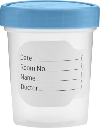 Vakly 4 oz Specimen Cups with Screw-On Lids Clear Non-Sterile 10 Pack