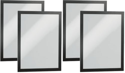 Durable Duraframe Self-Adhesive Magnetic Frame Black - Letter Size 8.5" x 11" - Document Frame For Internal Signage - Self-Adhesive Attachment - Pack of 4 - color: Black, size: Letter, 8-1/2" x 11" (Pack of 2)