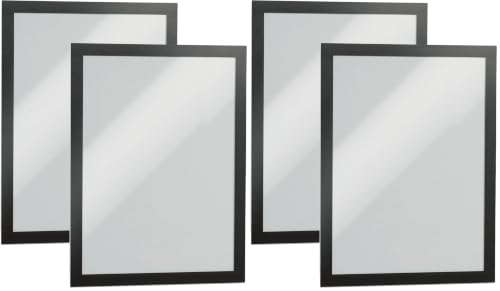 Durable Duraframe Self-Adhesive Magnetic Frame Black - Letter Size 8.5" x 11" - Document Frame For Internal Signage - Self-Adhesive Attachment - Pack of 4 - color: Black, size: Letter, 8-1/2" x 11" (Pack of 2)