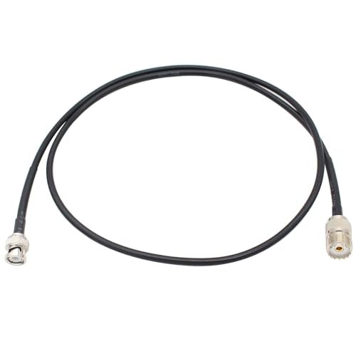 exgoofit UHF Female SO239 to BNC Male Adapter, 3 Feet RG58 Caoxial Cable, Antenna Extension Jumper Cable for CB Radio, Amateur Radio, Ham Radio, Radio Scanner and More