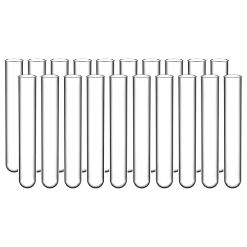 StonyLab 100 Pack Borosilicate Glass Round Bottom Test Tubes, 12mm OD X 75mm Length (Pack of 100) - style: 100 Pack