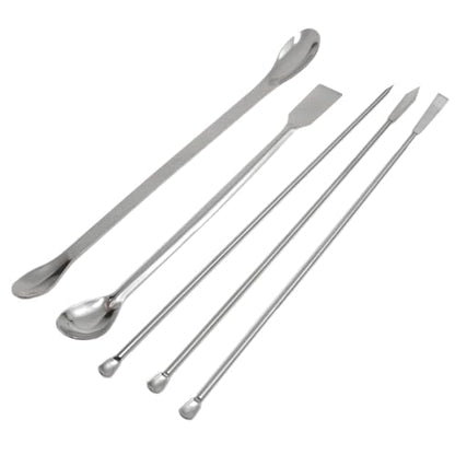 yukata 5 Piece Stainless Steel Lab Spatulas and Micro Sampling Spoon Set