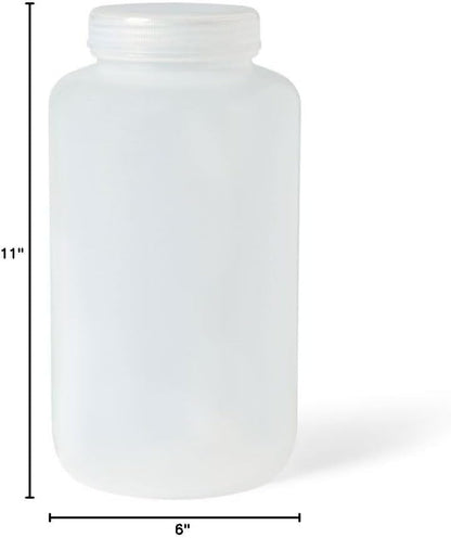 United Scientific® Unistore™ - Sample Container with Lid - Laboratory Grade Polypropylene Wide Mouth Reagent Bottle - 135oz Container with Lid (4000ml), Plastic Bottles with Lids, Pack of 1 - size: 135 oz (Pack of 1)