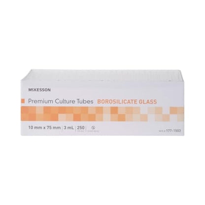 McKesson Glass Culture Tubes, 3 mL, 250 ct