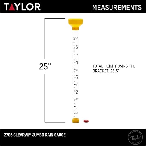 Taylor Jumbo Rain Gauge 5 Inch Capacity with Red Floating Indicator