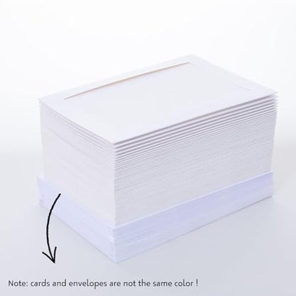 50 Sets Photo Frame Cards with Envelopes 4x6 Paper Picture Frames Bulk - color: White, size: 4X6