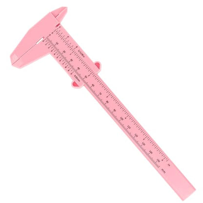 150mm Mini Plastic Caliper Double Scale Plastic Vernier Caliper for Eyebrow Jewelry Tatoo Sliding Gauge Ruler Measuring Tool (Pink)