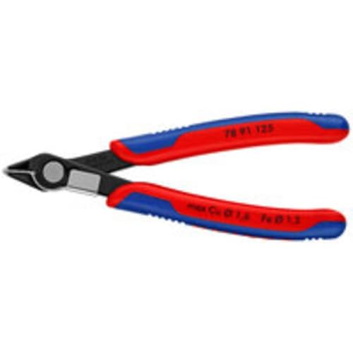 Knipex 78 91 125 Electronics Cutter "Super-Knips" 4,92" with lead catcher - color: Multi-colour, size: 125 mm, style: Burnished, wire clamp, very small facet