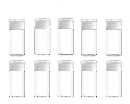 10 Pcs 30 ml/1 oz Empty Plastic Sample Travel Size Plastic Empty Squeeze Bottle Container Jar Pot Vial with Flip Lid Perfect for Emollient Water Shower Gel Emulsion Etc