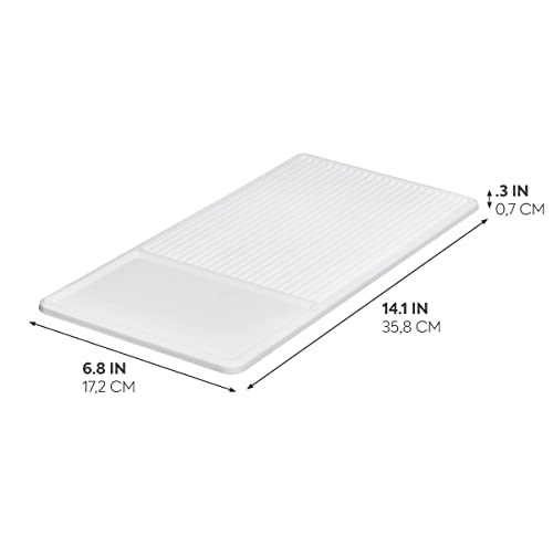 iDesign The Sarah Tanno Collection Heat-Resistant Silicone Mat for Cosmetic Drawer Organizers, White - size: Medium