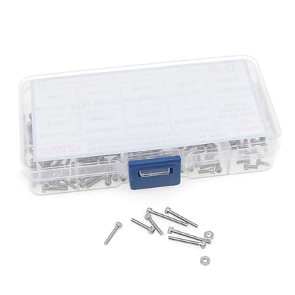 #2-56 UNC 304 Stainless Steel Knurled Hex Socket Cap Screw & Nut Kit - size: #2-56UNC