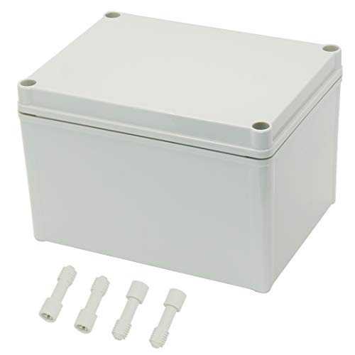 Zulkit Junction Box ABS Plastic Dustproof Waterproof IP67 Junction Boxes Universal Electrical Project Enclosure DIY Electronic Project Box Grey 7.87 x 5.91 x 5.12 inch (200 x 150 x 130 mm) - size: 7.87" x 5.91" x 5.12"