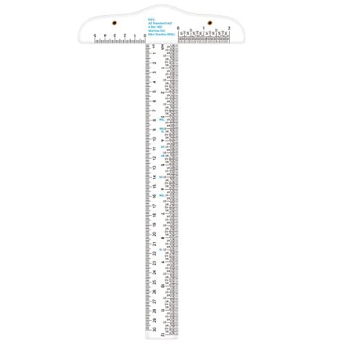 12 Inches/30cm Acrylic Clear T-Square Ruler, Inches and Metric, T Square Ruler, Transparent, T Ruler, for Crafting Drafting and General Layout Work Art Framing & Drafting Scrapbooking Crafting - color: 1PCS (A)