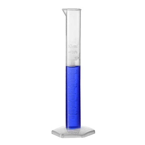 uxcell 3pcs Plastic Graduated Cylinder 10ml Measuring Cylinder for Lab Home