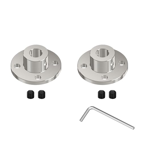 2Pcs 7mm Flange Shaft Coupling, Rigid Coupling - size: 7mm id-16mm od