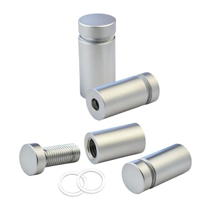 Pack of 12 Aluminum Standoff Screws Wall Sign Standoff Mounting Hardware Standoff Mounts for Acrylic Picture Frame (12, Satin Chrome Electroplated, 1/2" x 3/4") - color: Satin Chrome Electroplated, size: 1/2" x 3/4"