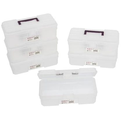 Akro-Mils 12-Inch ProBox Plastic Art Supply, Hobby or Craft Storage Toolbox, Model 09912CLPUR, (12" x 5-1/2" x 4"), Clear