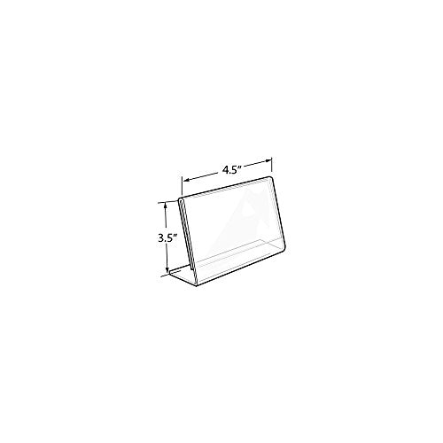 Azar Displays 112735 4.5" W x 3.5" H Horizontal L-Shaped Sign Holder -10pk - size: 4.5 in W x 3.5 H Horizontal