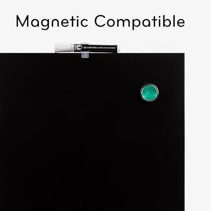 U Brands Magnetic Chalkboard, 14" x 14", Frameless, Premium Matte Surface, Includes Marker and Magnet - size: 14"W x 14"H