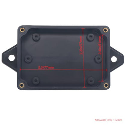 Project Box IP65 Waterproof Junction Box ABS Plastic Electrical Boxes DIY Electronic Project Case Power Enclosure with Fixed Ear 3.3 x 2.3 x 1.3 Inch - color: Black, size: 3.3”x2.3”x1.3”