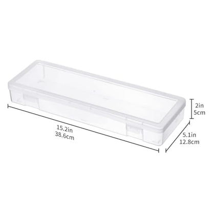novelinks Small Plastic Containers with Lids and Plastic Pencil Boxes - color: 6 Pack Large -Clear