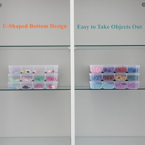 3 Pack Fixed 32 Grids Clear Plastic Storage Box