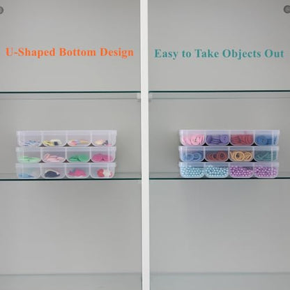 3 Pack Fixed 32 Grids Clear Plastic Storage Box