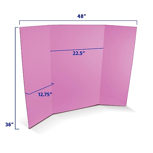 Flipside Products 36” x 48” Project Boards for Presentations, Science Fair, School Projects, Event Displays and Trifold Picture Board, Proudly Made in USA – Pink - 24 Pack - color: Pink, size: 24 Pack