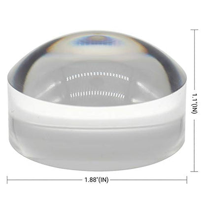 Sanung 8X Dome Magnifying Glass High Definition Round High Transparent Acrylic Optical Magnifier Reading Aid Paperweight Half Ball Lens Magnifier for Reading Books Map Newspapers - size: Compact