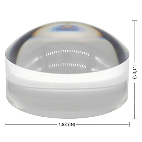 Sanung 8X Dome Magnifying Glass High Definition Round High Transparent Acrylic Optical Magnifier Reading Aid Paperweight Half Ball Lens Magnifier for Reading Books Map Newspapers (Pack of 2) - size: Compact (Pack of 2)