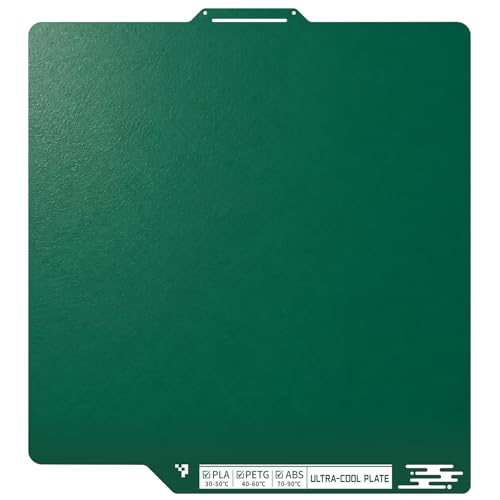2026 SuedeCryo Ultra Cool Build Plate 257x257mm for Bambu Lab A1/P1P/P1S/P2S/X1/X1C/X1E/X2D 3D Printer, 0.8mm Double-Sided Cold Plate – Support PLA at Room-Temp,PETG,ABS with No Glue Removable Bed - size: 257x257