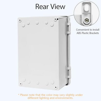 Junction Box ABS Plastic IP65 Waterproof Dustproof Universal Electrical Enclosure, Hinged Shell Outdoor and Indoor Usage Project Box11.4"x 7.5" x 5.5"(290 x 190 x 140mm), Grey - size: 11.4" x 7.5" x 5.5" (1pc)