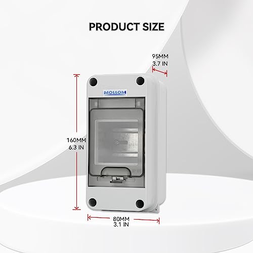 MOLLOM 3 Way Circuit Breaker MCB Distribution Protection Box - color: HT, size: 3Way | 80x95x160 MM