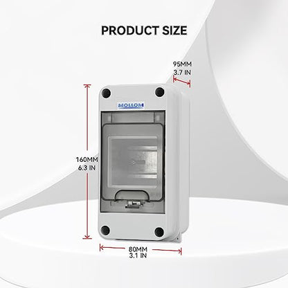 MOLLOM 3 Way Circuit Breaker MCB Distribution Protection Box - color: HT, size: 3Way | 80x95x160 MM